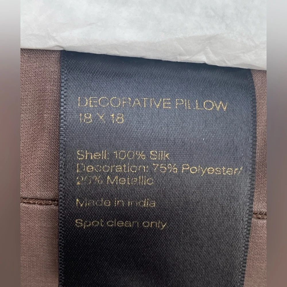 Donna Karan Sanctuary Manipulted Ribbon Silk Mink Decorative Pillow 18